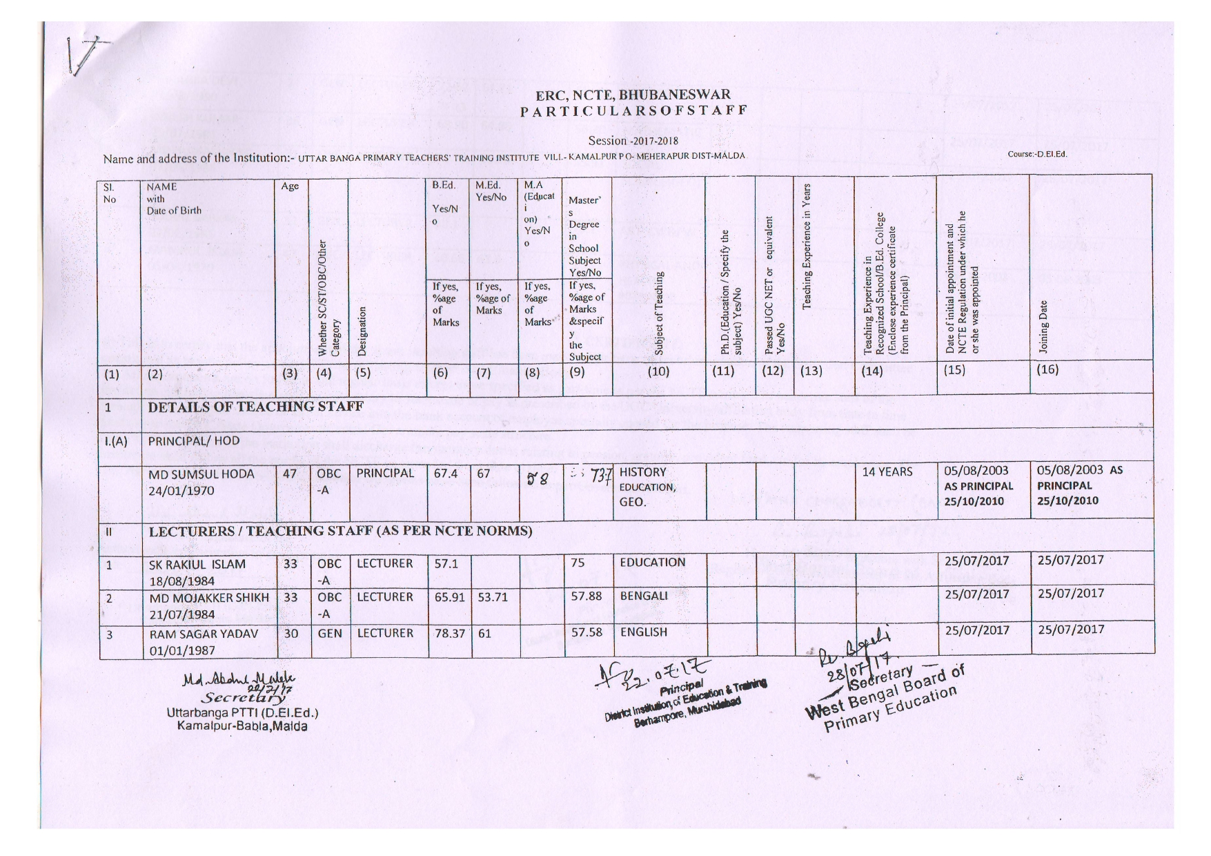 Recognition document