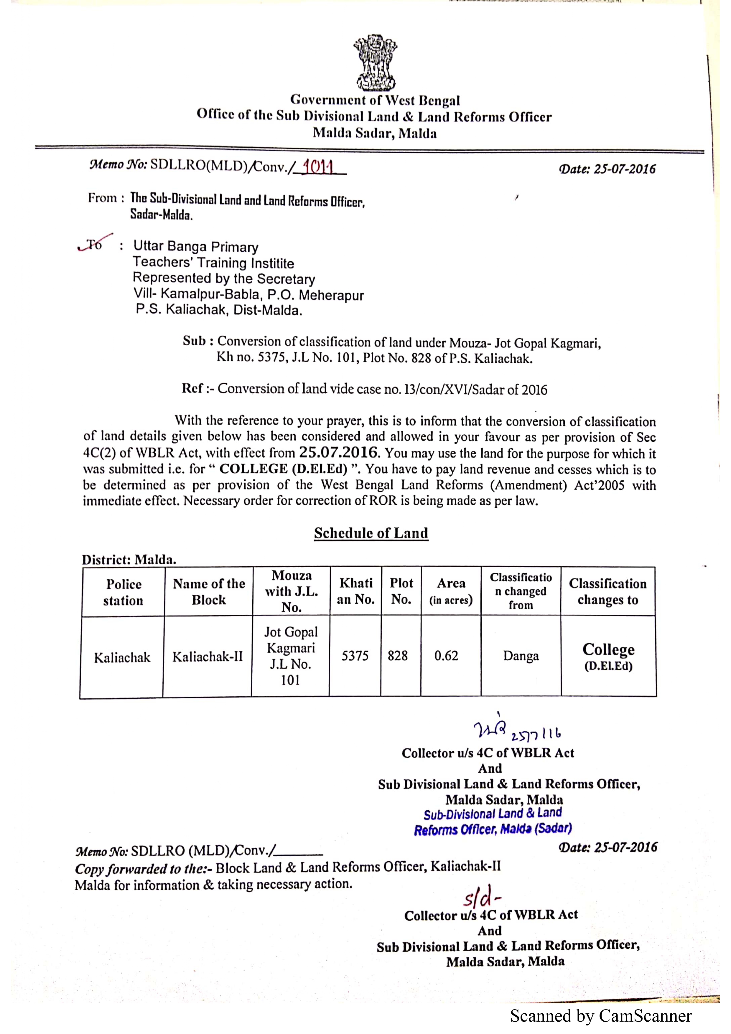 Renewal / land deed document